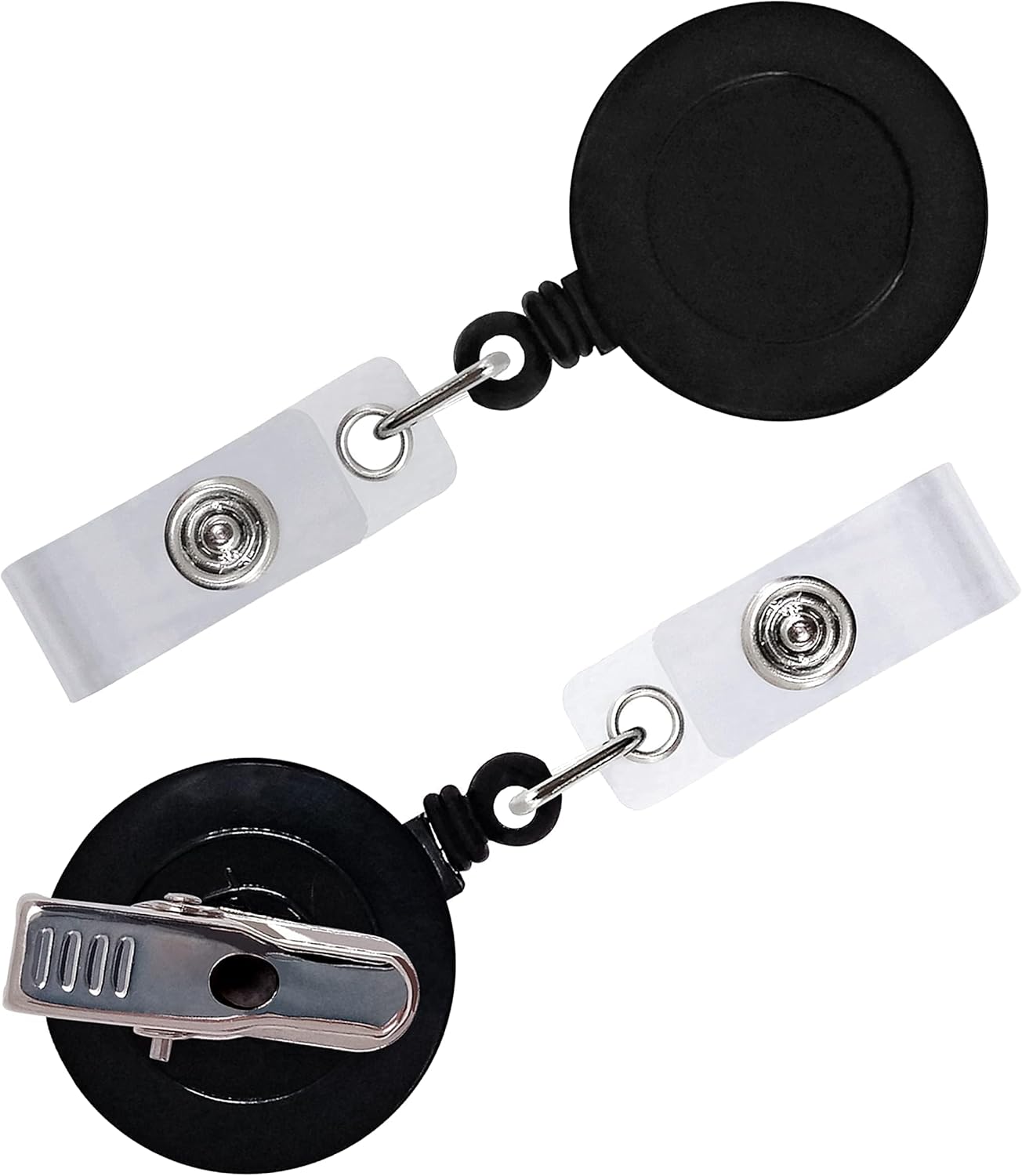 5 Pack Retractable ID Badge Holder Reels with Swivel Alligator Clip Bulk Pack Premium Badge(Black)