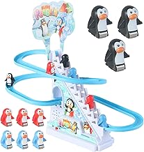 LED Musical Penguin-Race Track – Roller Coaster Slide Toy with Moving Penguins, Interactive Race Game | Birthday Christmas for Kids Toddler Boys Girls Play and Fun Entertainment