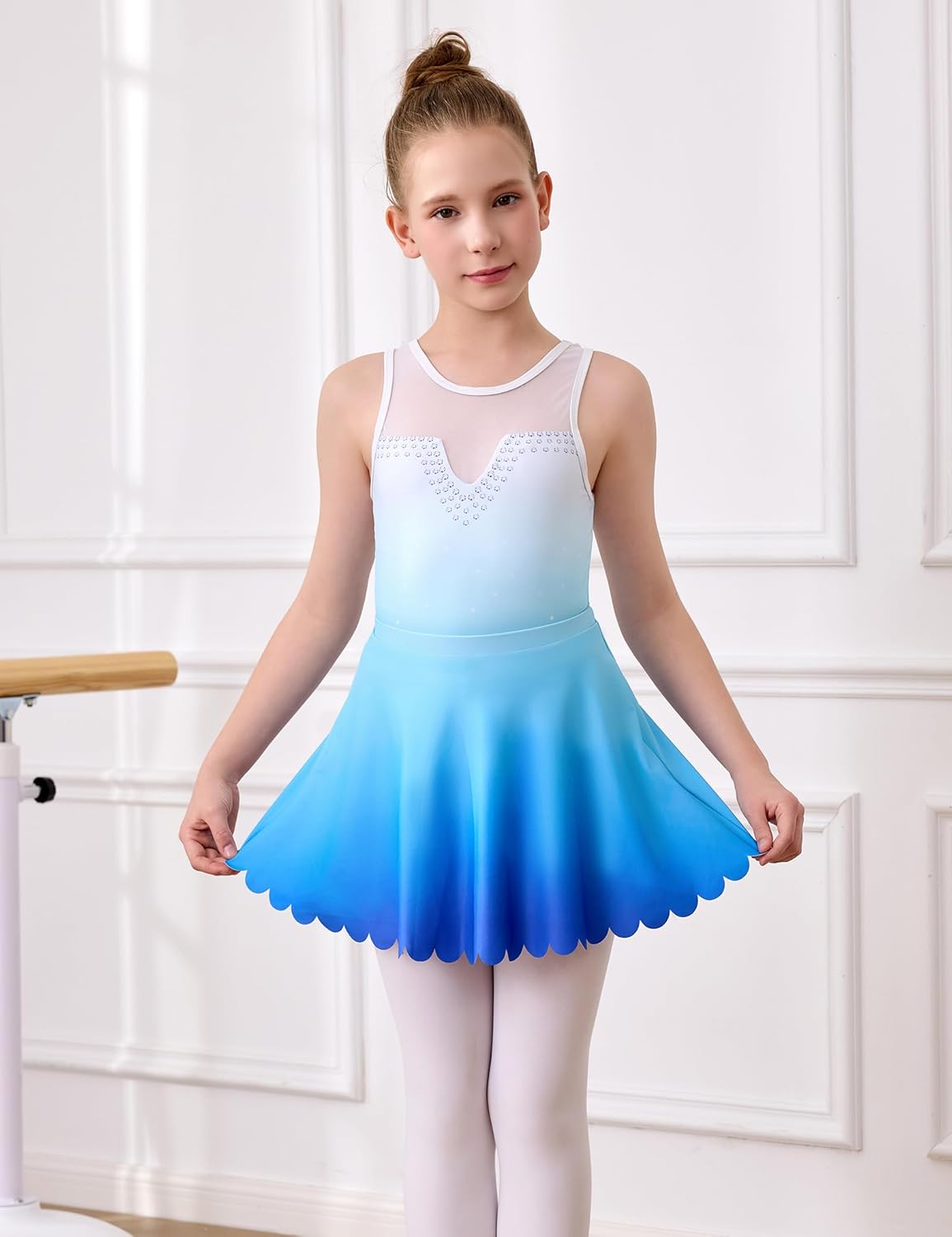 beautyin Girls Ballet Leotards Dance Gymnastic Outfits with Removable Skirt Sleeveless Dancewear - Image 6