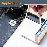 Vista 4 de POWERTEC Tornillos para madera n. 8 x 12", 100 tornillos Phillips de cabeza plana autorroscantes chapados en zinc con rosca profunda