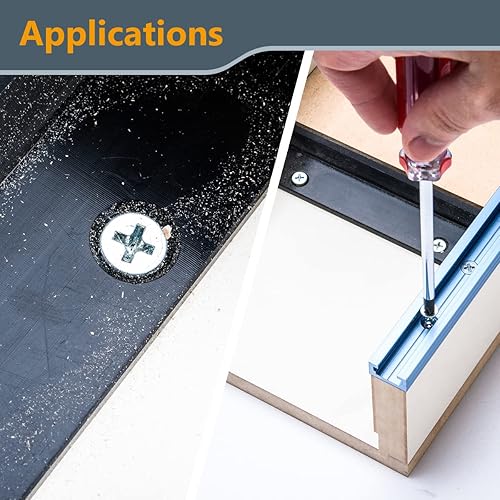 Miniatura 5 de POWERTEC QWS10016 x 58 pulgadas juego de tornillos de rosca profunda Phillips de cabeza plana paquete de 100