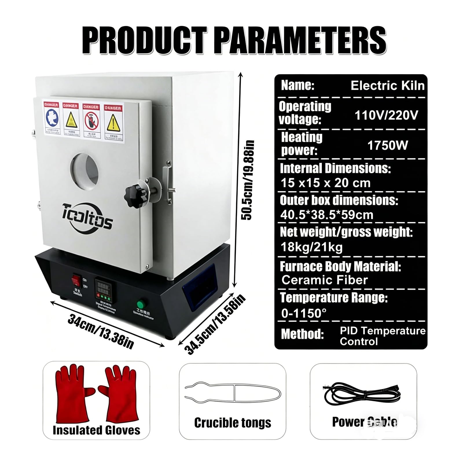 Horno Mufla Eléctrico Laboratorio Cerrado, Horno Alfarería 1750W Para Cerámica Doméstica, Horno Eléctrico Programable 1150 ℃ Con Controlador Digital Para Proyectos Bricolaje Y Cocción Yeso