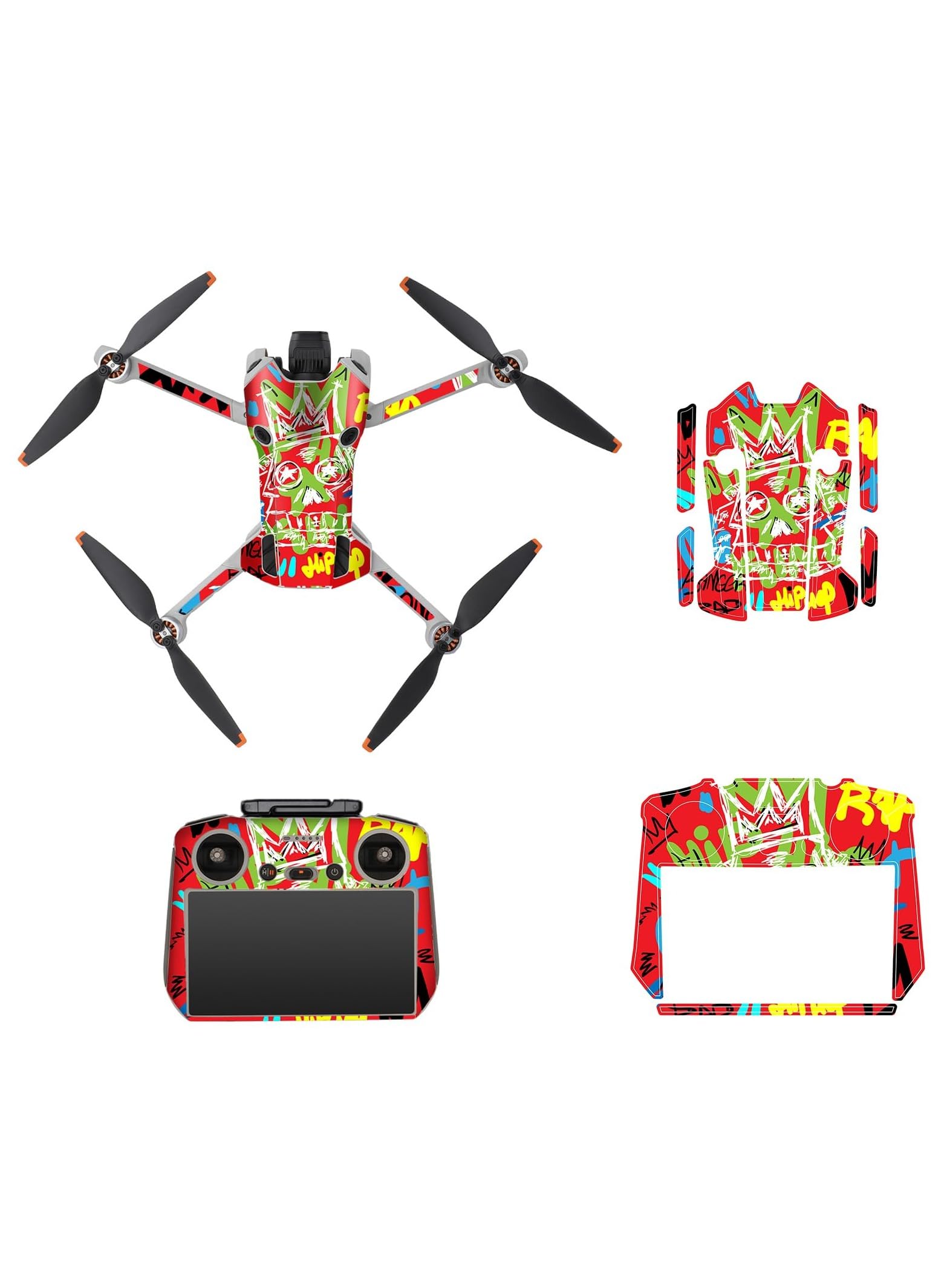 ExceforeSkin for DJI Mini 4 Pro, Premium PVC Decals for Customization and Style, Fits for DJI RC 2 Remote Controller, Elevate Your Drone's Look