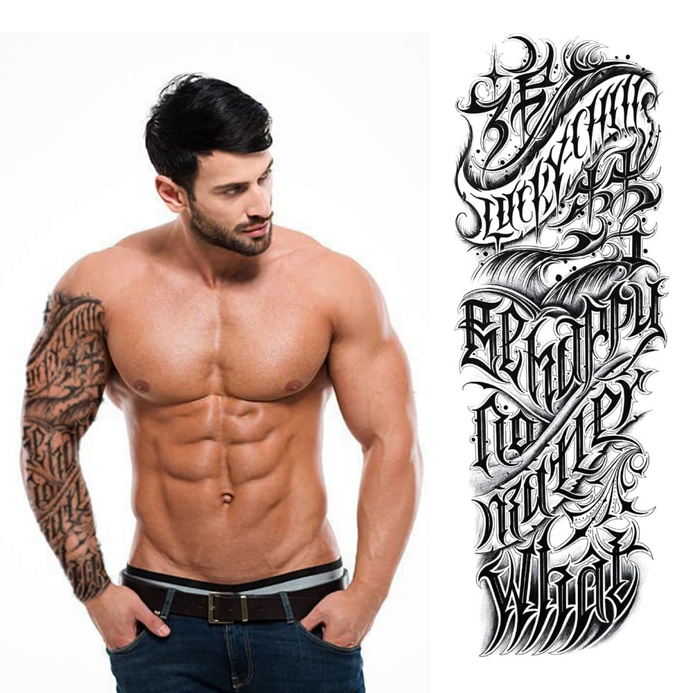 Full Sleeve Writing Tattoos How To Apply Long Full Arm Sleeve Hawaiian
