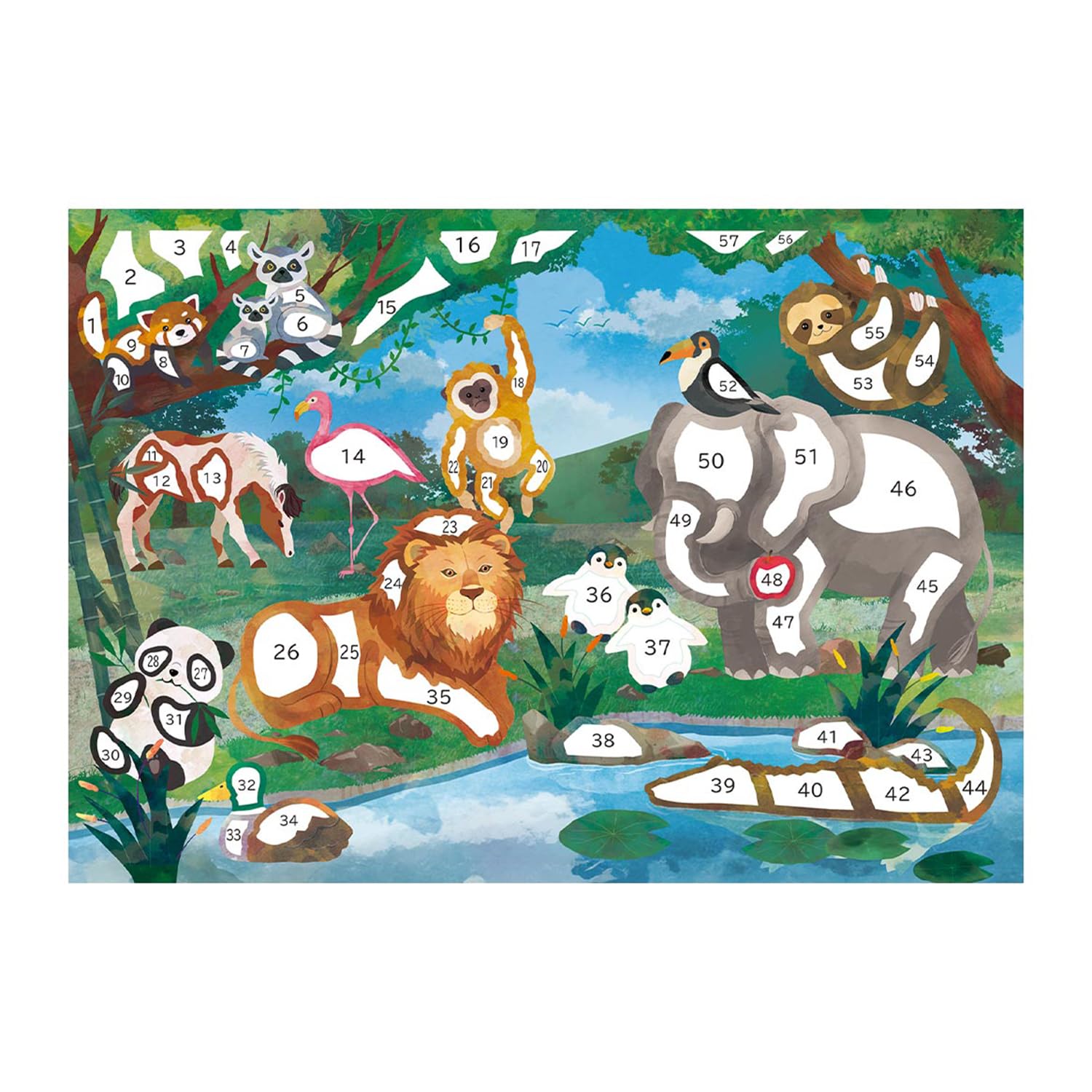 Amazon | さくらほりきり シールはり絵 にぎやか動物園 6230783 
