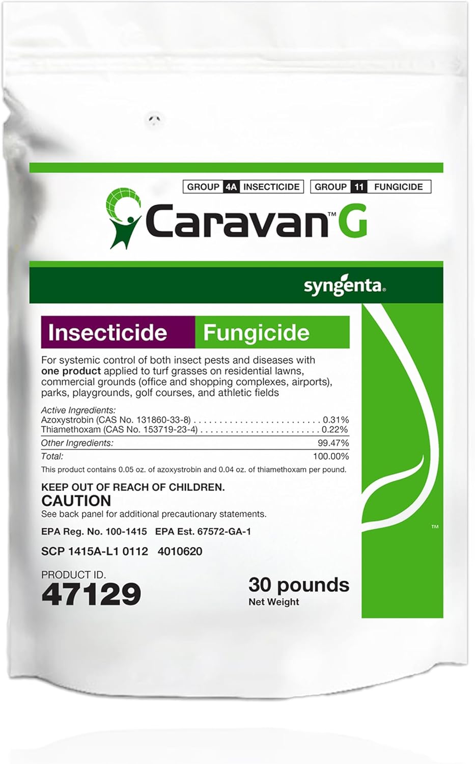 Syngenta Caravan G Insecticide Fungicide - 30-Pound Bag
