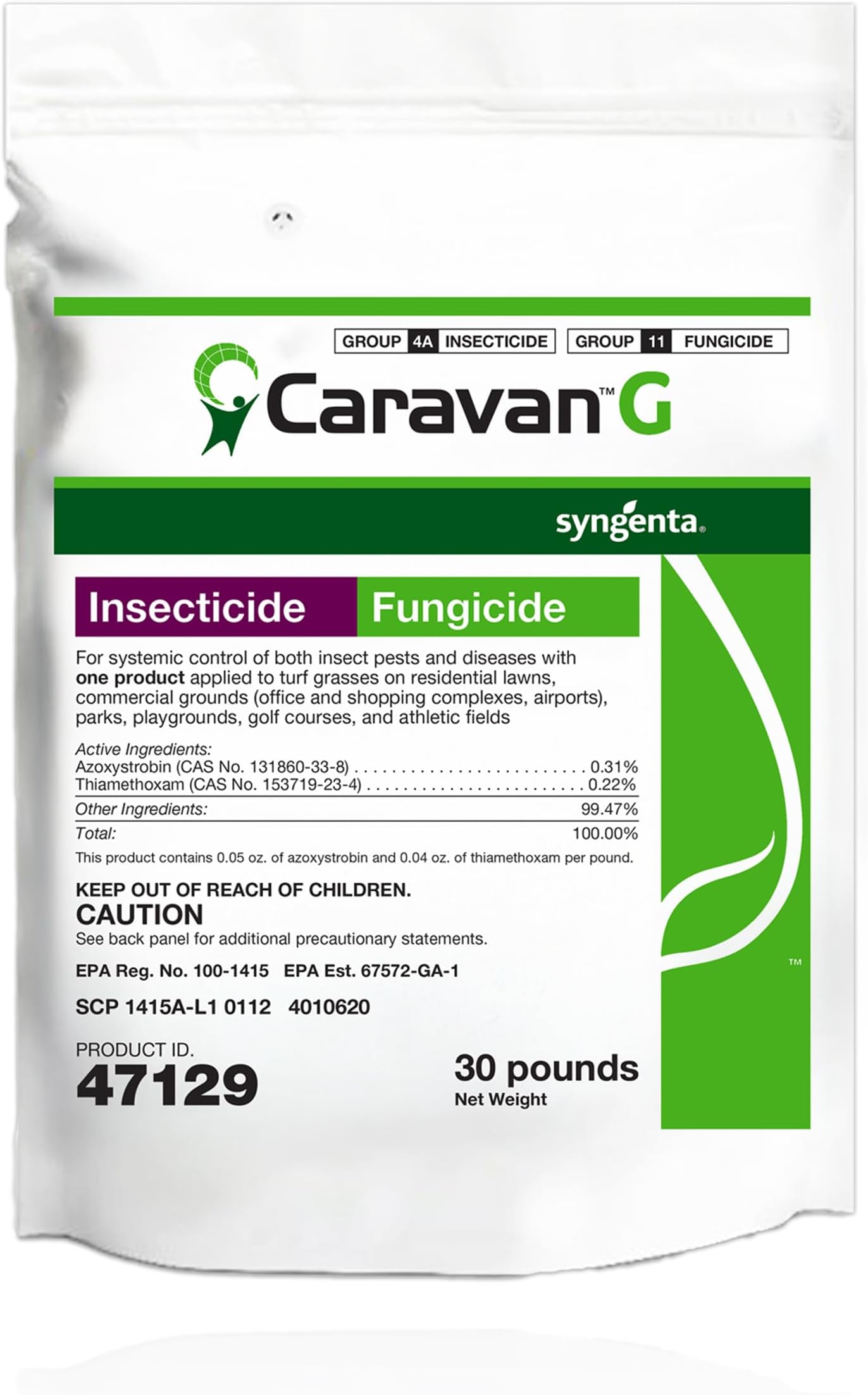 Syngenta Caravan G Insecticide Fungicide - 30-Pound Bag