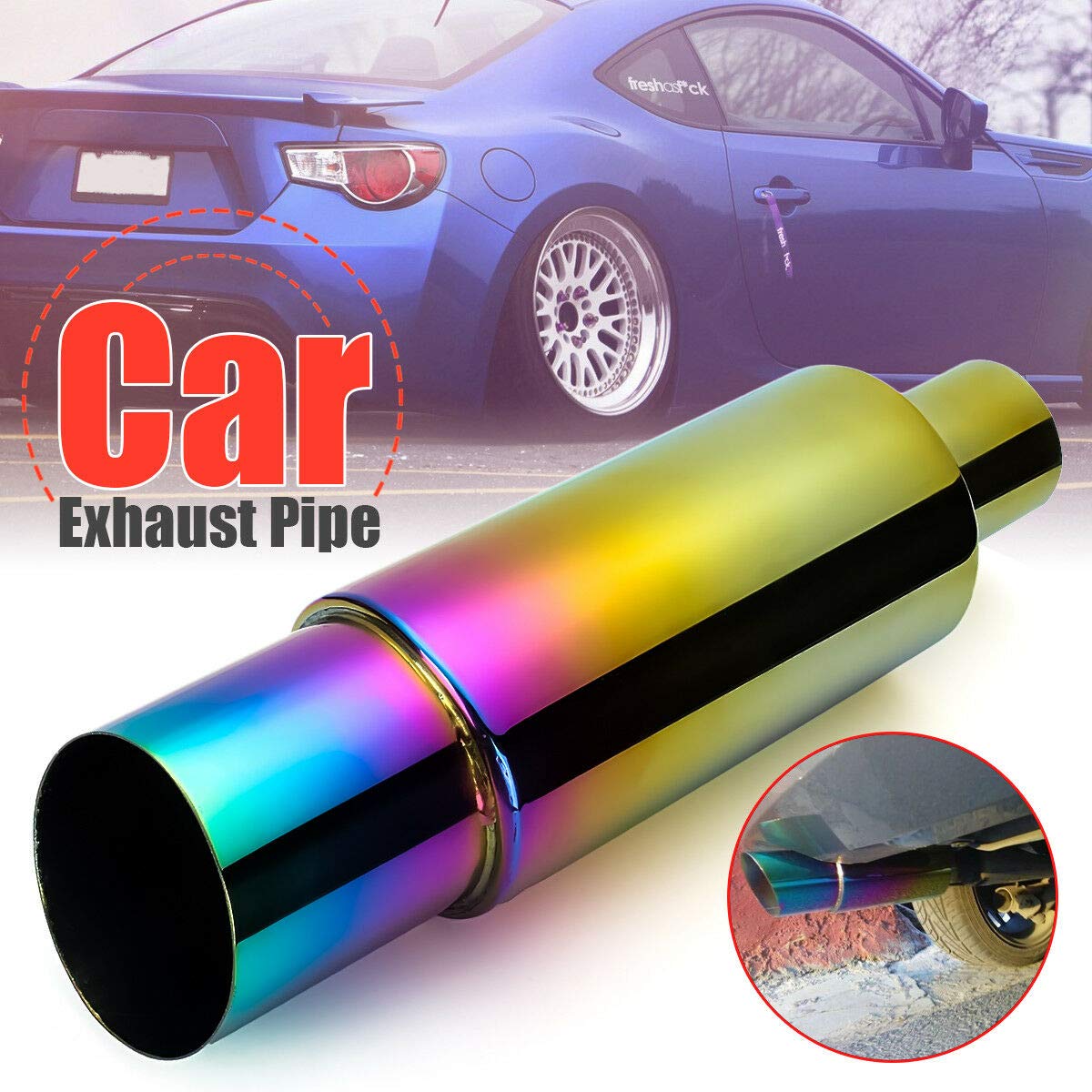 Baceyong stal nierdzewna racing muffler exhaust tailpipe rear end proste wykończenie