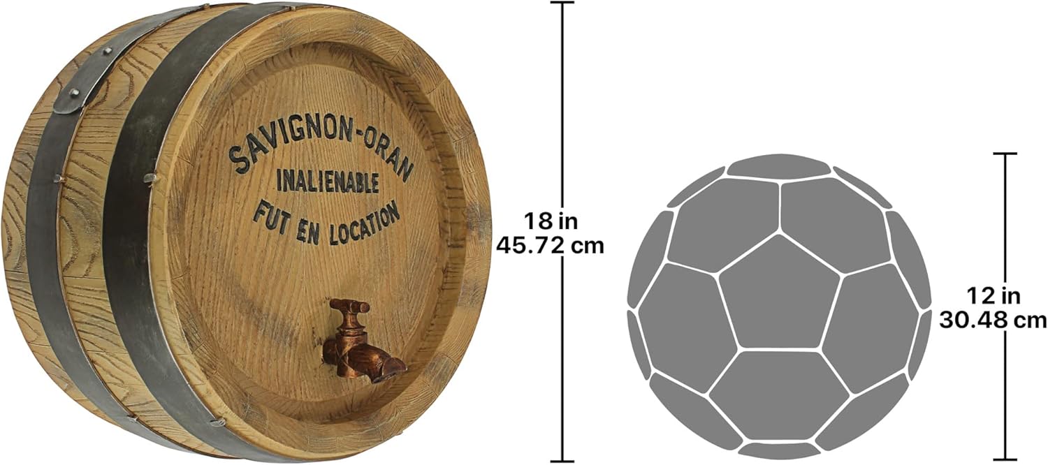 Design Toscano NG32903 French Vineyard Decor Wine Barrel Wall Sculpture, 18 Inch, Full Color