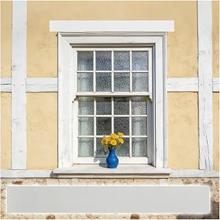 ERRULAN Ornate Pediments Over Window, 1.5 2 3 4 5 6 7 Ft Crosshead Door Molding Trim for Front Barn Storm Sliding French Doors, Interior Balcony House Window Header Trim Kit(Style 3,L 2.2ft/0.67m)