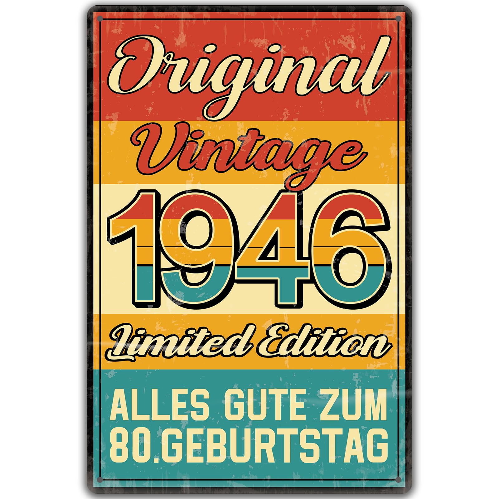Blechschild 30 Schild Geburtstag, Oldtimer 30 Jahre Gelaufen