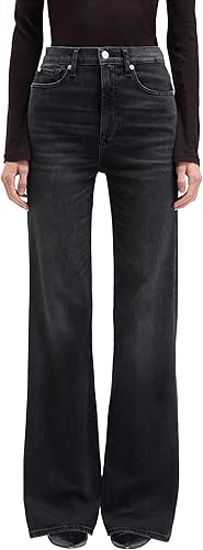 7 For All Mankind Modern Dojo Tailorless Bottomline Jeans, Negro, 23W Mujeres
