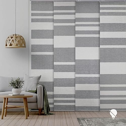 GoDear Design - Persianas de panel 99% opacas, riel ajustable, ppuertas corredizas y ventanas, 45.8-86 x 96 pulg (An x Al), extensibles, brillo
