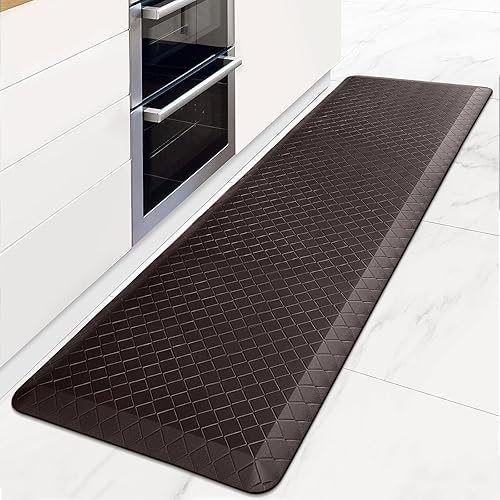 Vista 35 de HappyTrends - Tapete acolchado antifatiga de 17.3 x 28 pulgadas, grueso, impermeable, antideslizante, resistente, ergonómico, cómodo, para cocina