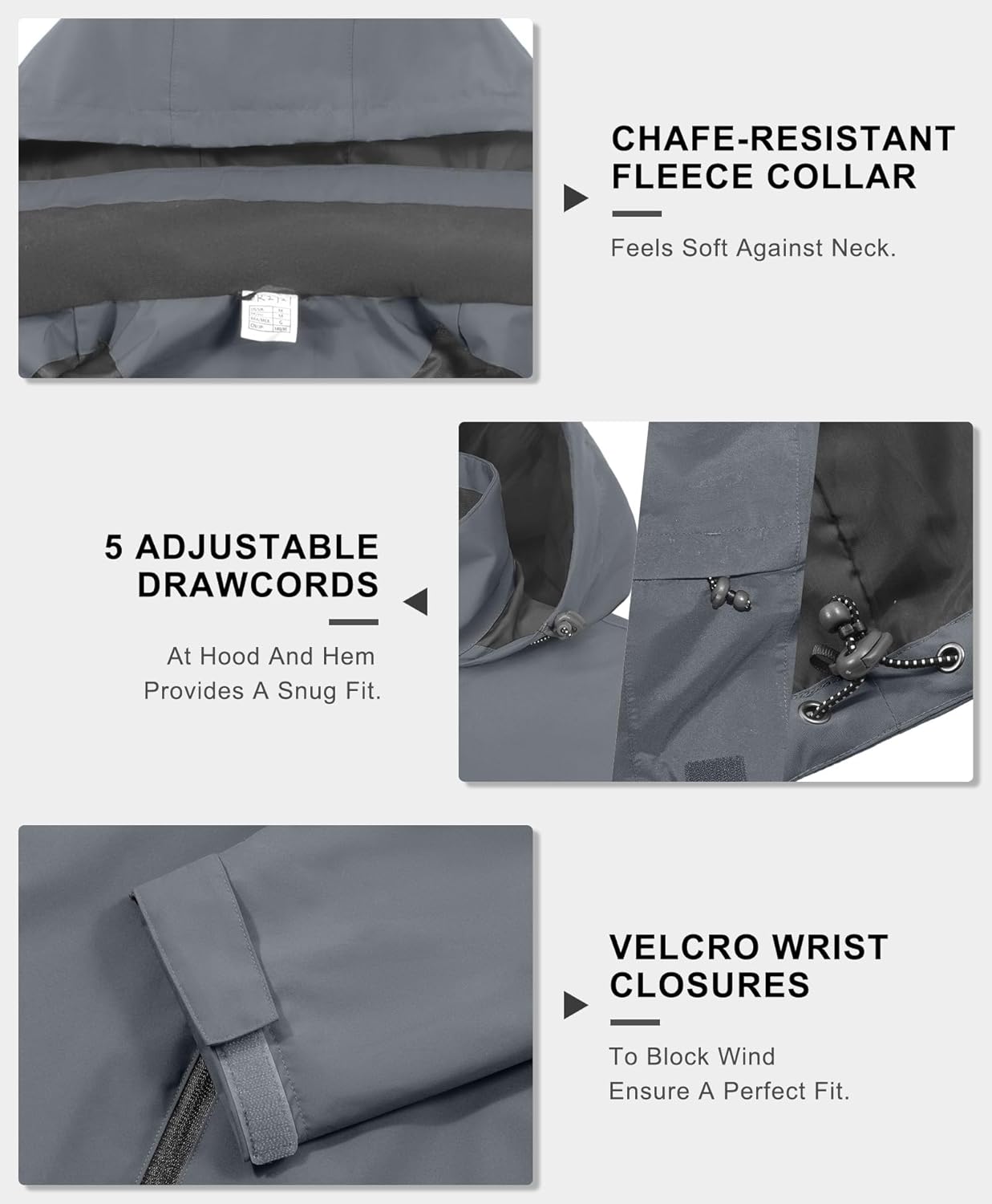 Little Donkey Andy Mens Waterproof Rain Jacket Lightweight Windbreaker Hooded Jacket Packable Raincoat for Outdoor Hiking