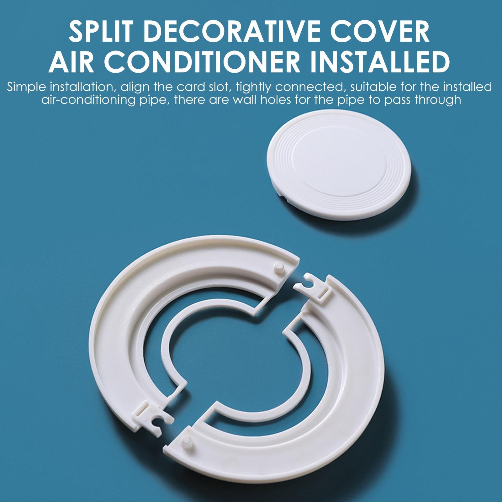 PATIKIL Aria Condizionatore Muro Foro Copertura 2pz Aria Condizionatore Blocco Foro Spina Decorazione Acqua Tubo Guarnizione Piastra Coperchio per 2 - 2,3 Diametro Foro Bianco