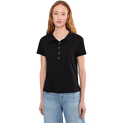 Mod-o-doc Short Sleeve Boxy Polo Tee black