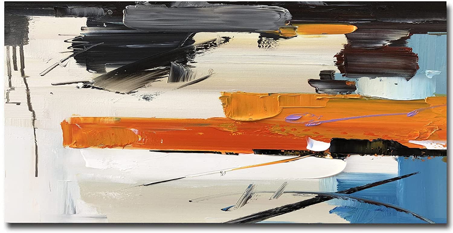 KSALPCH Original large-scale abstract murals, abstract paintings on canvas, contemporary abstract art, colorful oil paintings, Christmas gifts, Living Room Canvas 96X48inch Unstretched