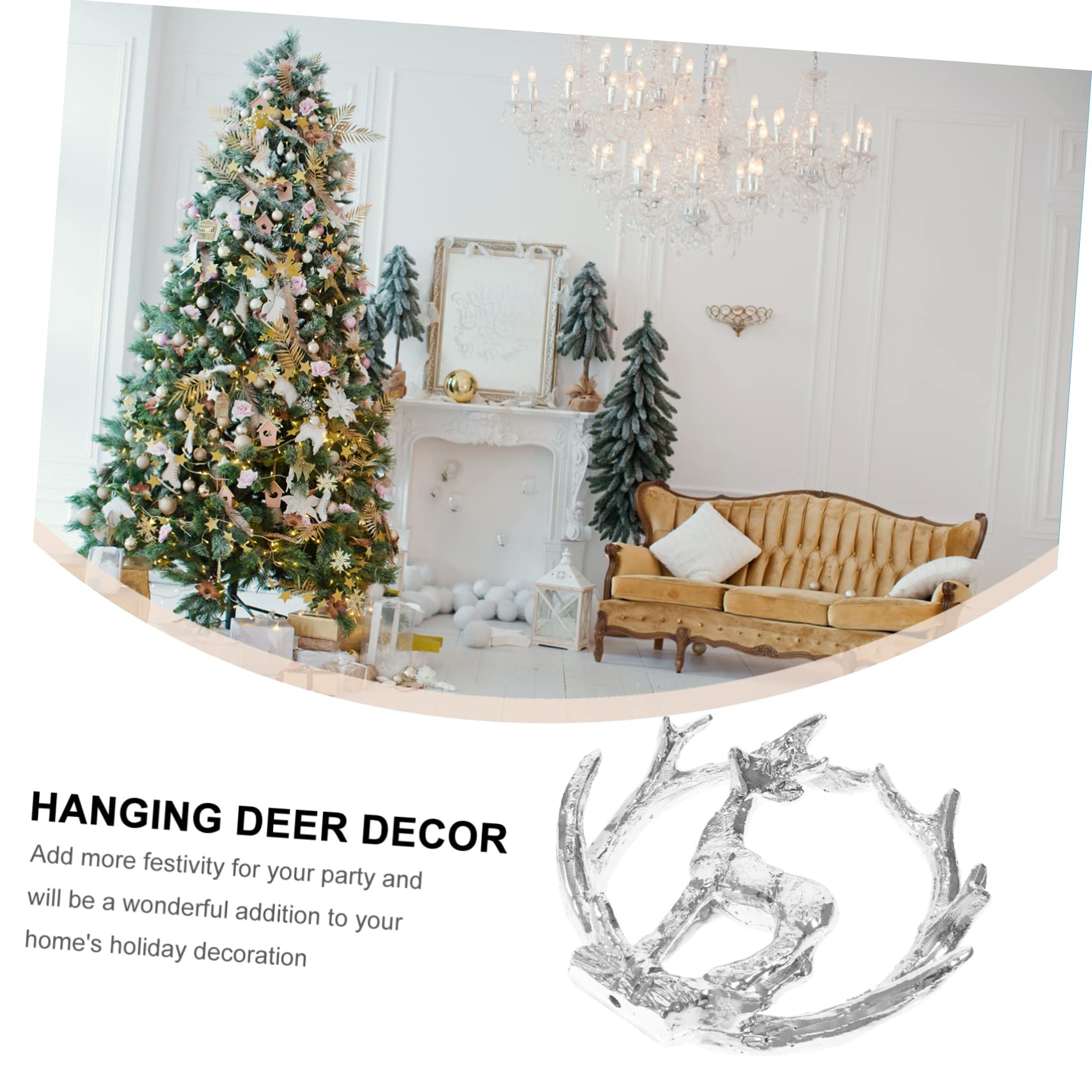 Ciieeo 5 Pezzi Di Ornamenti Da Appendere Allalbero Di Natale Fiocchi Di Neve Decorazioni Per Interni Decorazioni A Forma Di Cervo