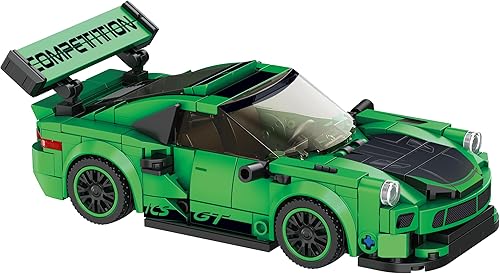 Miniatura 3 de Block Builder Juego de Bloques de Construcción de Coche Carrera Porsche 911 Verde, Nuevo Juego de Bloques de Construcción de Carreras para Niños y