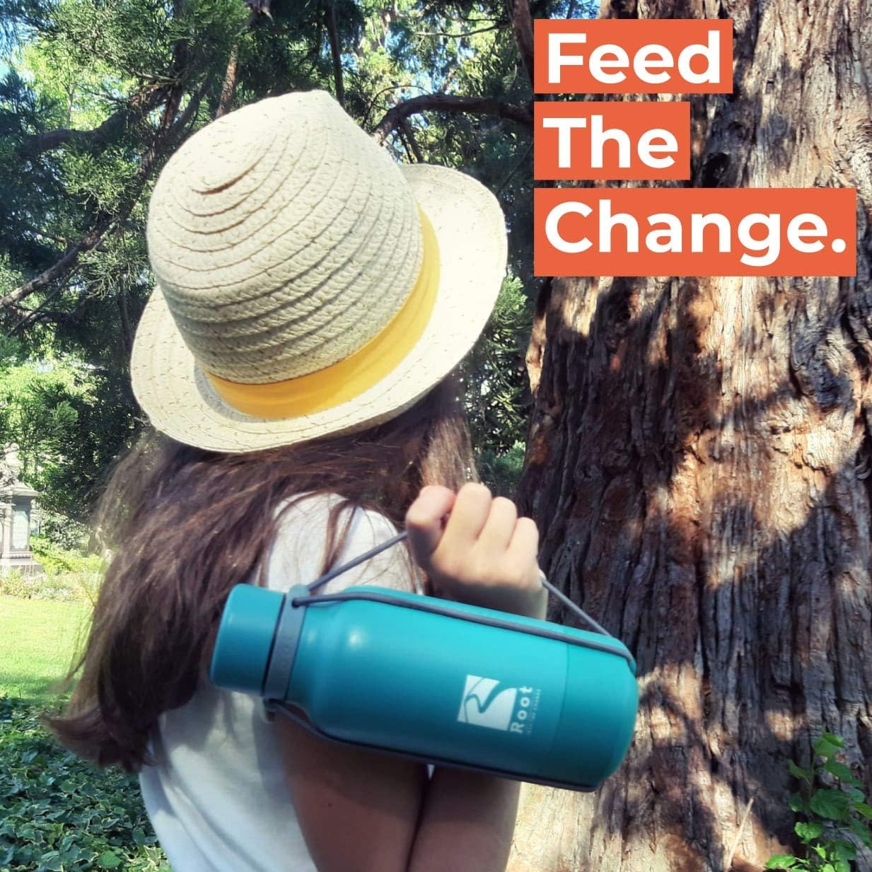 Root FTC Bottle Thermal Flask Stainless Steel Double Wall, Anti Drop Cap, Shockproof Bottom, Bungee Cords, 530 ml, 700 ml and 940 ml - Hot (20h) / Cold (24h)