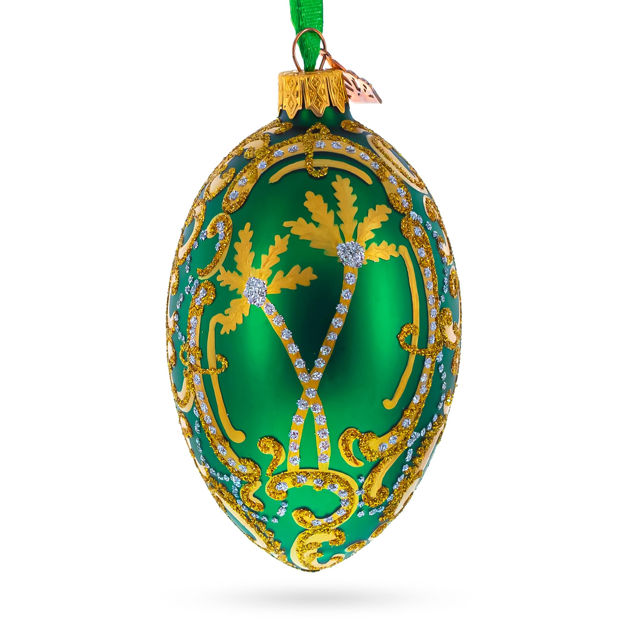 Huevo de vidrio Kelch Rocaille de 4 pulgadas para decoración elegante de pascua