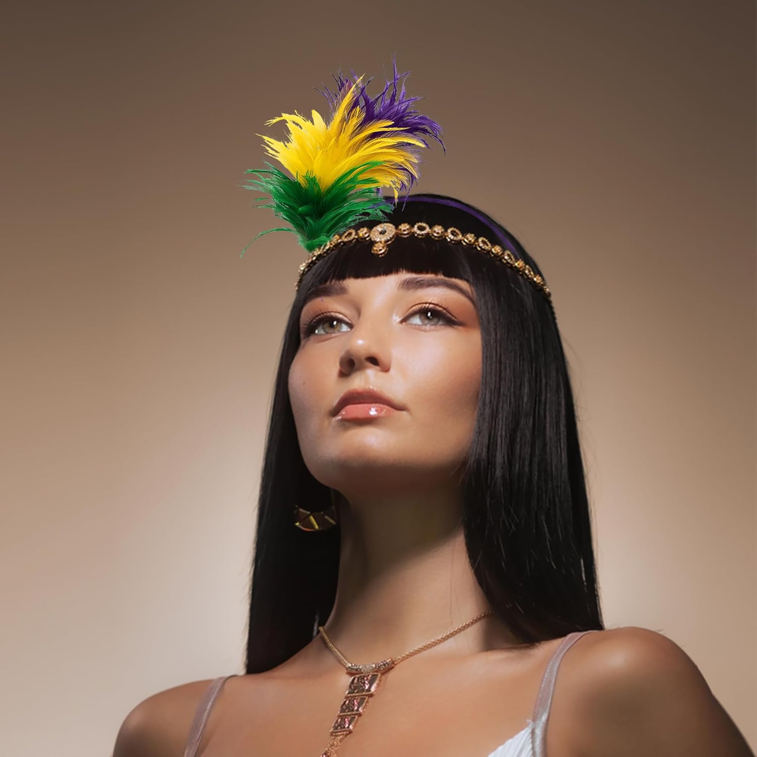 Nicky Bigs Novelties Womens 1920s Faux Colorful Feather Headband Flapper Headpiece Costume Accessory - Image 5