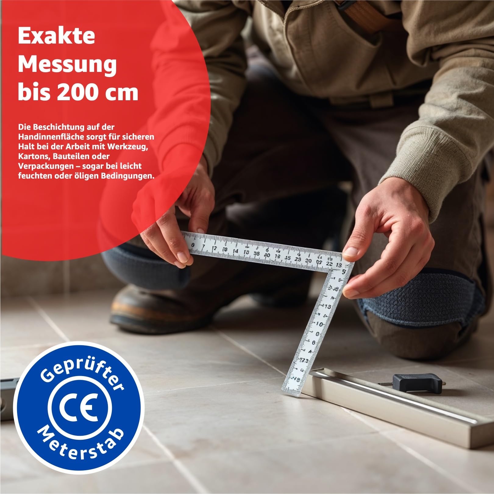 toolmate® 50 sztuk calówki 2 m – miarka wyjątkowo odporna na pękanie i dokładność pomiaru i łatwa do odczytania – biała