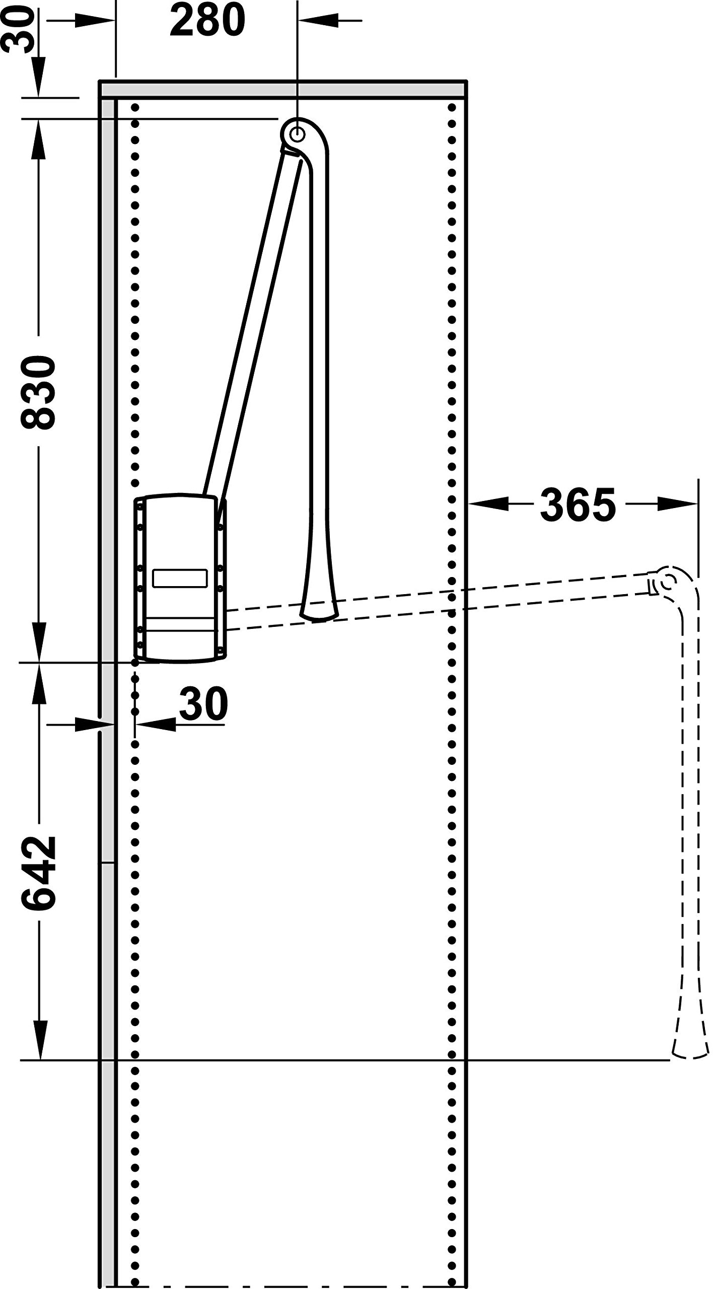 Gedotec alzata regolabile per guardaroba Wardrobelift guardaroba - Servetto | alzata per abiti pieghevole nera - nichelata | regolabile in larghezza 600-1000 mm
