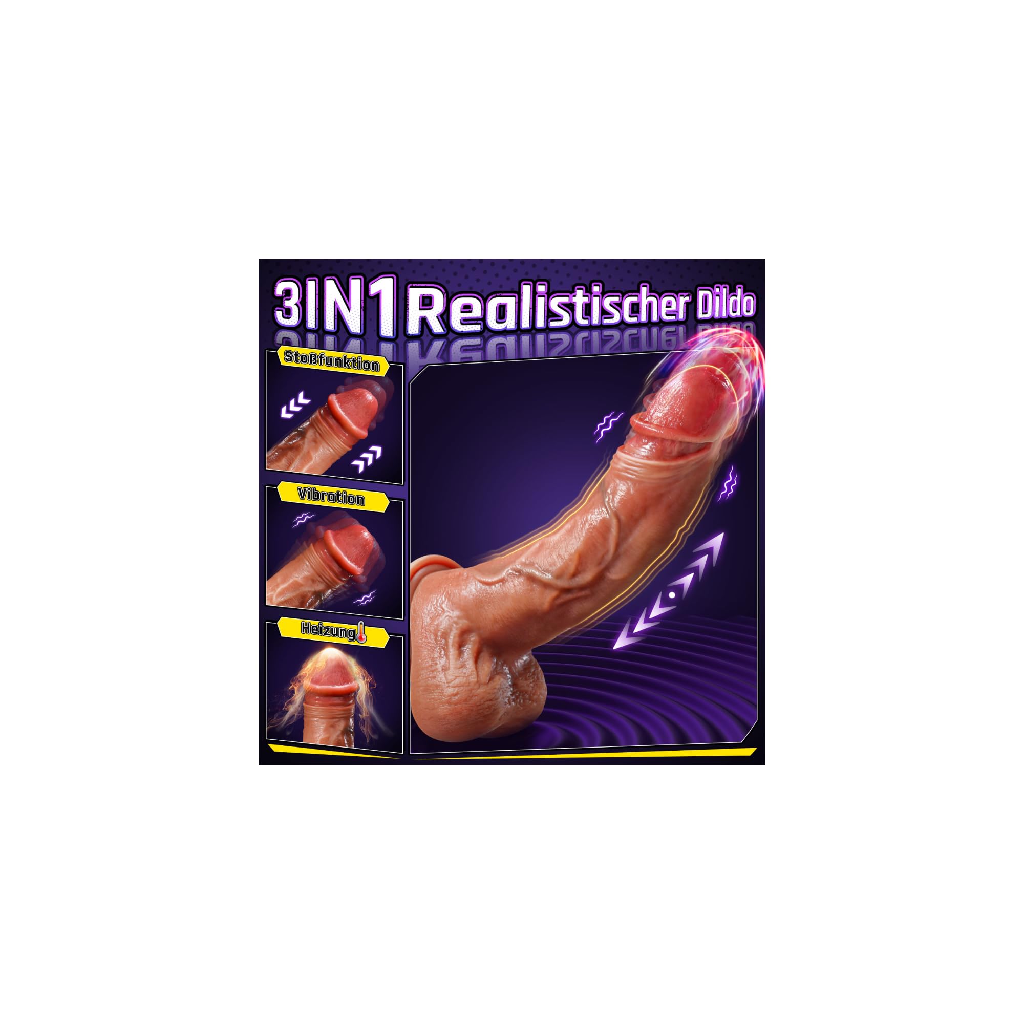 Al Sync Dildo Realistico Doppi Sex Toys, Dildo Anale Xxl Sex Toy, Vibratoreper Donna Riscaldare a 42°C Textures Realistico, 9 Modalità Spinta Vibrazione App Giochi Interattivi Sexytoysys Donna Coppia