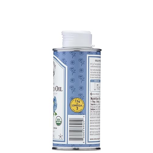 Miniatura 3 de La Tourangelle, Organic Flaxseed Oil, Essential Omega-3 to Improve Heart Health, Vegan, Non-GMO, Gluten-Free, Kosher, Cast Iron Seasoning, 8.45 Fl Oz