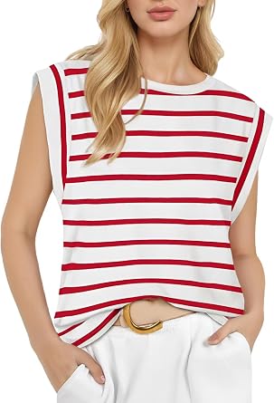 Women Summer Casual Tank Red L