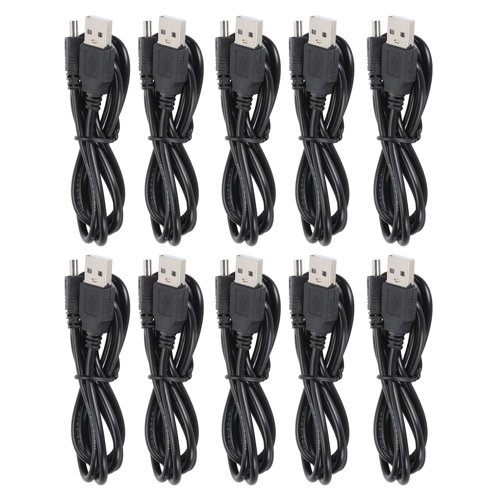 Dpofirs Lot de 10 Câbles de Chargement 1 M, Cordon de Chargement de Données Mini USB pour , Slim, Manettes PS Move, Téléphones, Appareils Photo Numériques, TI