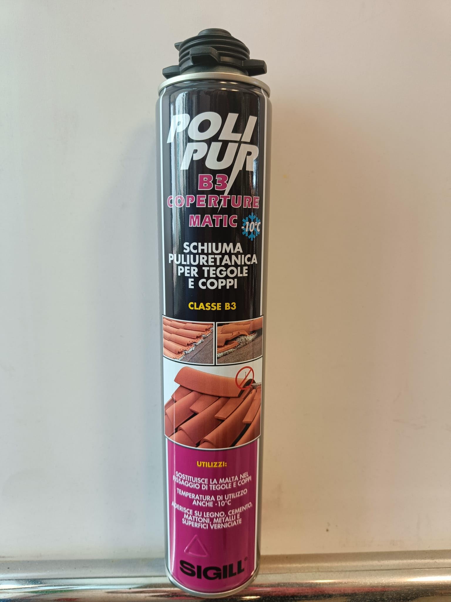 Schiuma Poliuretanica per tegole e coppi Professionale Classe B3 4 stagione -10C° +35C° erogazione con pistola (1)