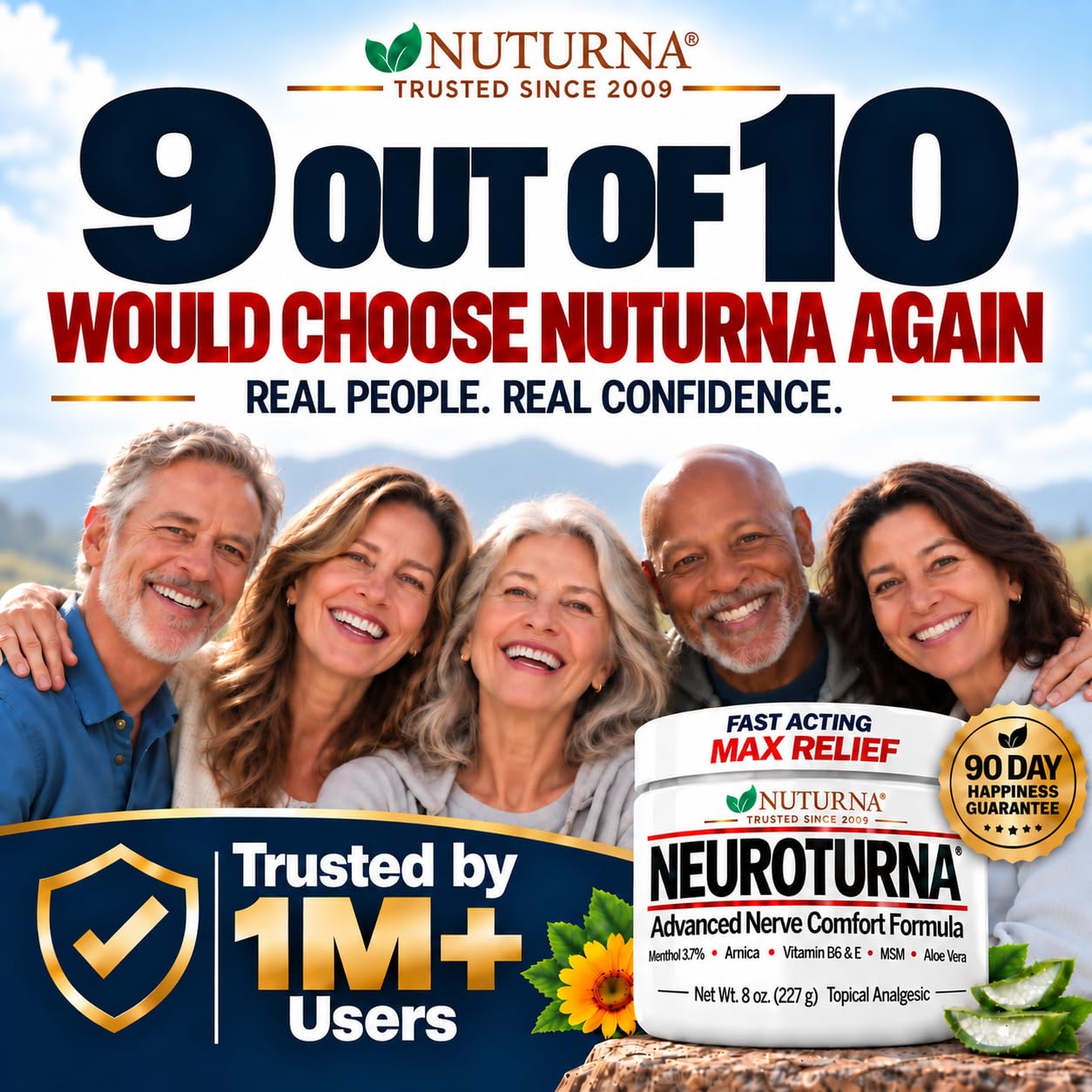 Neuropathy Nerve Cream - Fast-Acting Maximum Strength 3.7% Menthol for Feet, Hands, Legs & Toes - Cooling Nerve Comfort - Non-Greasy with Arnica, MSM & Aloe Vera - Made in USA - XL 8 oz Value Size — Amazon image 5