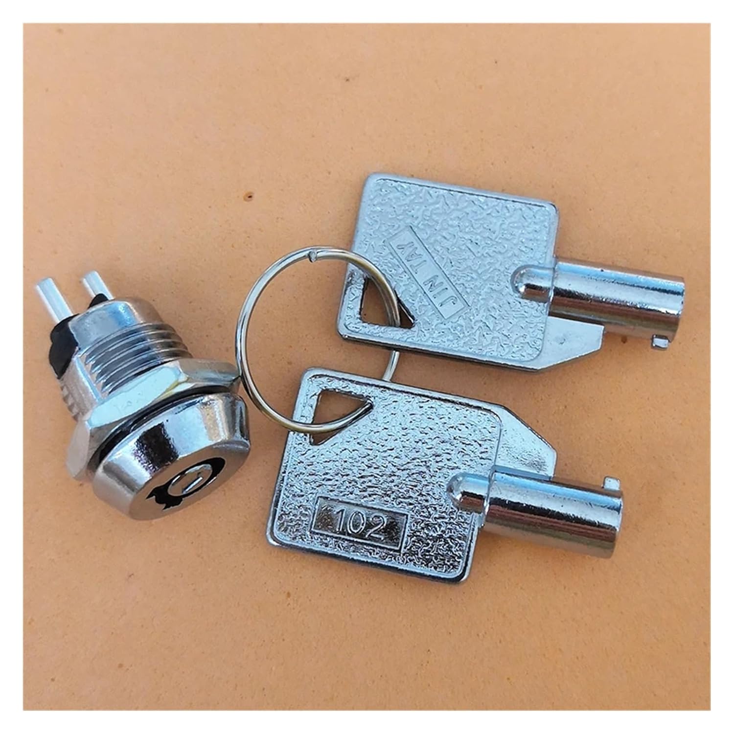 NS102 Switch Lock IP67 Waterproof 12mm Keylock Switches 1 Pole 2 Position 2-Terminals 2 Key Pulls SPST On-Off, 4-Pack