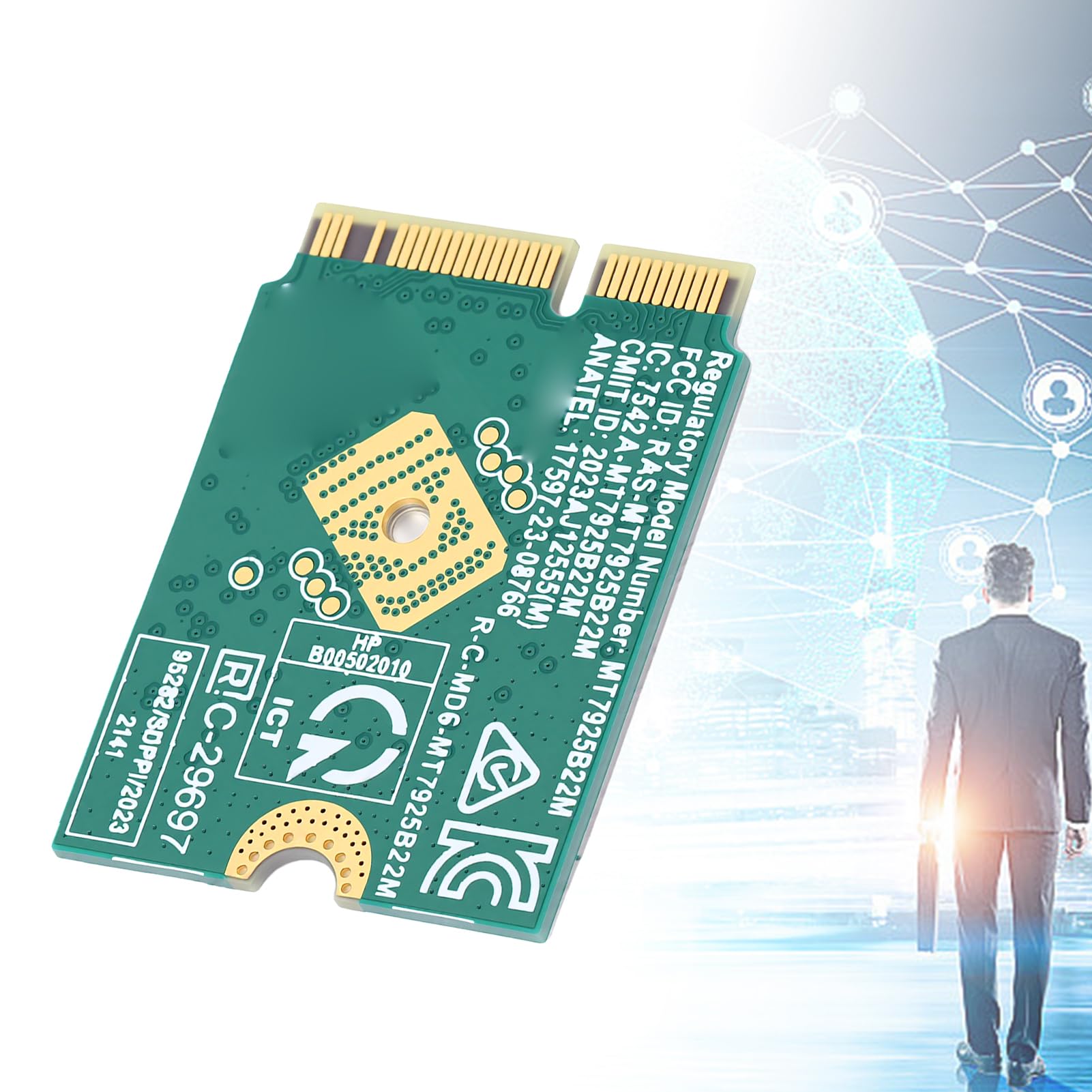 Goshyda Tarjeta Inalámbrica WiFi 7 M.2, 2.4G 5G 6GHz 3 Bandas