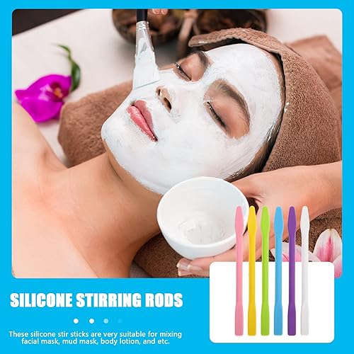 Miniatura 4 de Suministros de resina de silicona para batidor de silicona, 6 varillas de mezcla de silicona de colores, varillas de agitación para máscara facial,