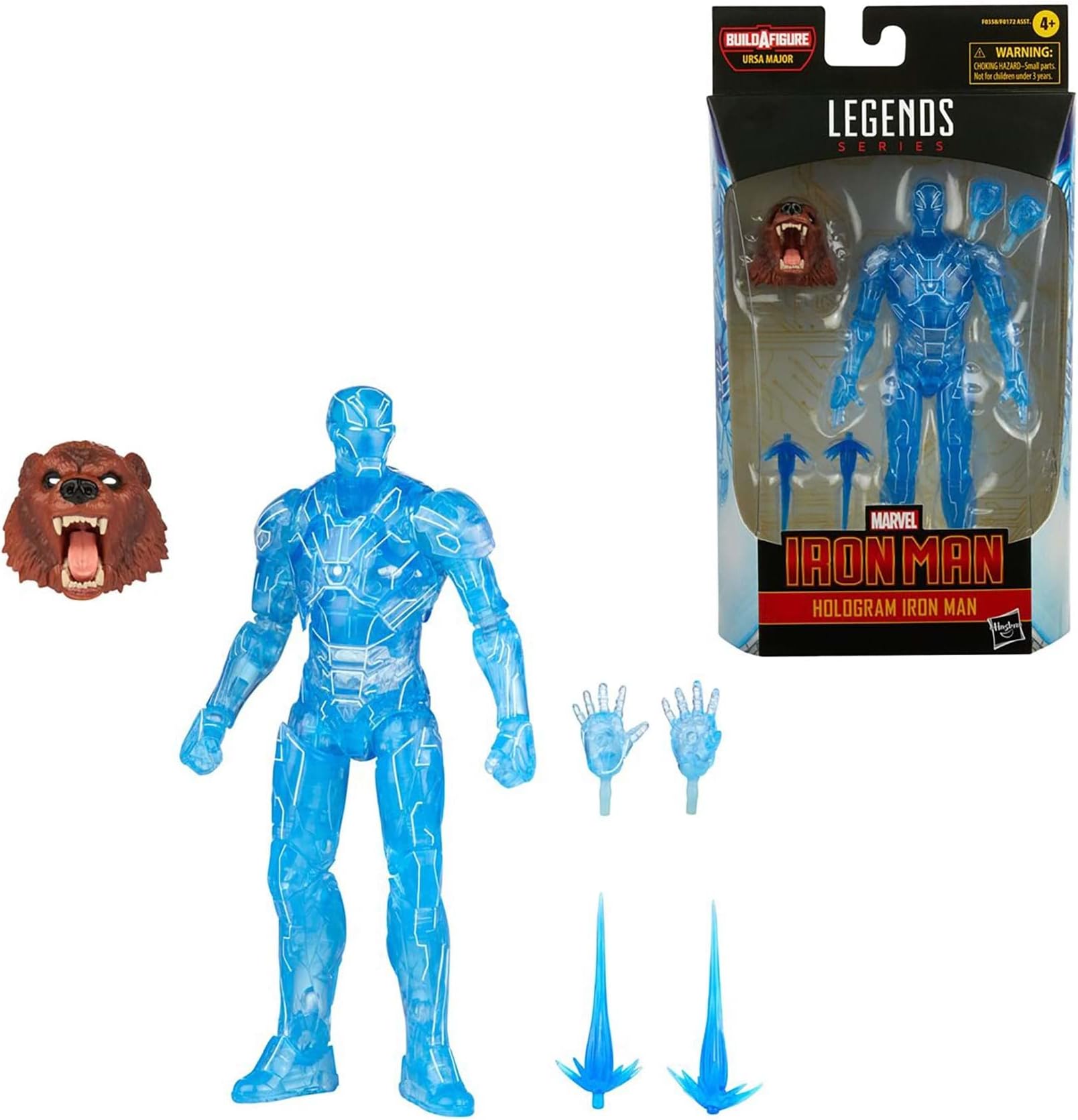 Hasbro Legends Series 6-inch Hologram Iron Man Action Figure Toy, Premium Design and Articulation Includes 2 Accessories and 1 Build-A-Figure Part