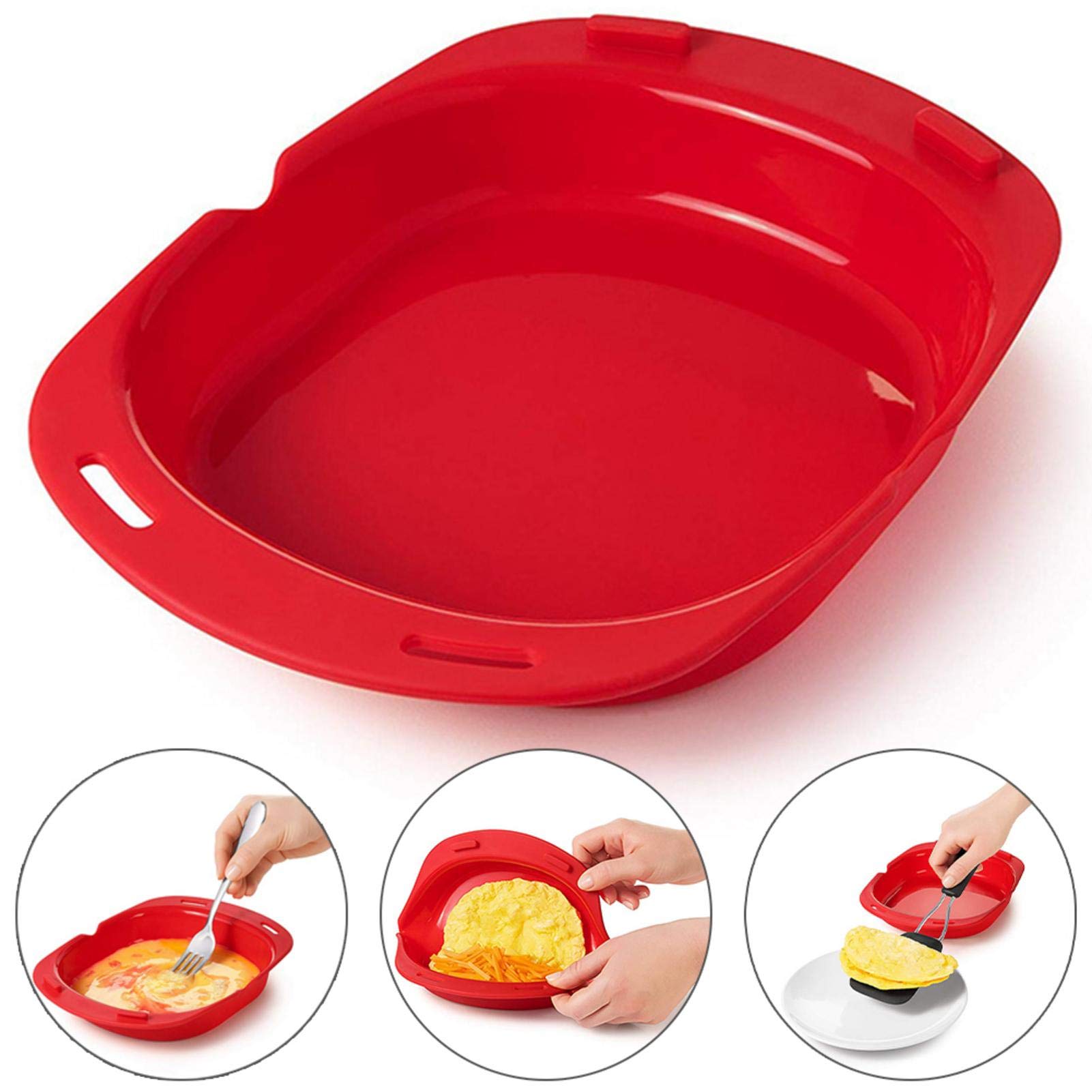 Mikrowellen-Omelett-Maker – Antihaft-Silikon-Omelettpfanne integriertes Design für einfache Eierrollen & schnelles Frühstück, perfektes Luftfritteusen-Zubehör und Omelett-Werkzeuge
