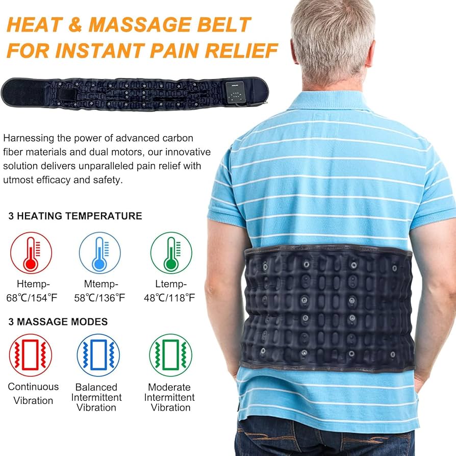 Back Decompression Hongjing Inflatable Decompression Back Belt With Heating And Vibration Massage | INDIA Massager For Back Pain
