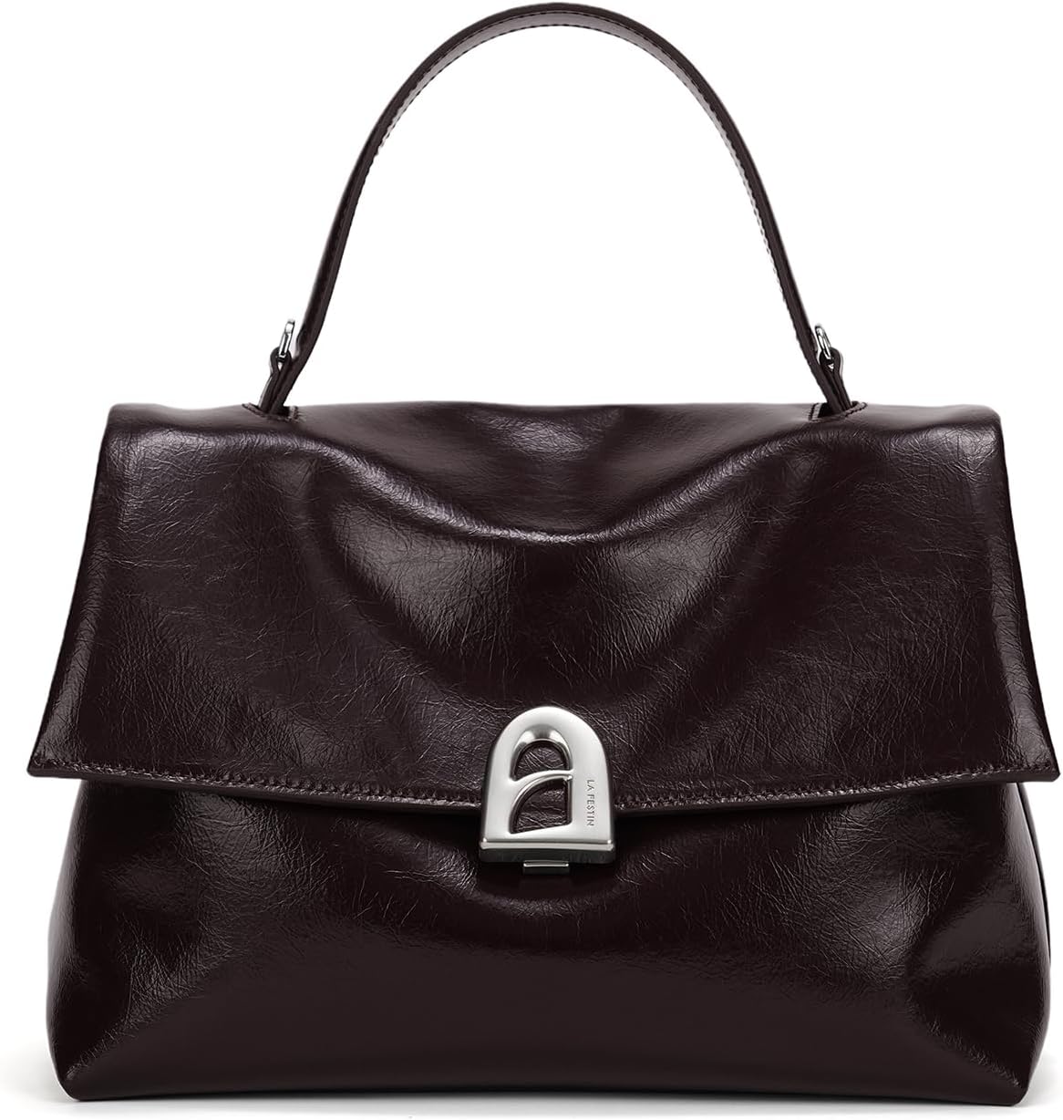LA’FESTIN Leather Top-handle Satchel For Women: Soft Leather Crossbody Bag with Adjustable Strap, Casual Handbag for Women