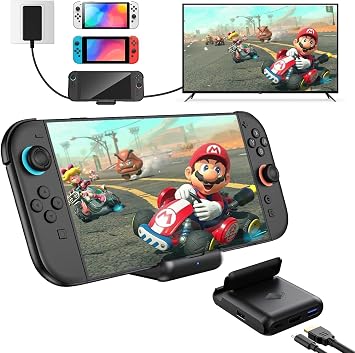 BOXPSII Switch 2 Dock, Docking Station for Nintendo Switch 2/1/OLED | Official Alternative TV Dock Portable, with 4K@144Hz HDMI Output/Type C Port/3 USB Port/100W Fast Charging, Travel