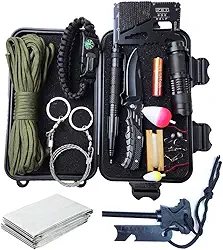 Kit de Sobrevivência Estojo Canivete Pesca Caça Acampamento Trilha