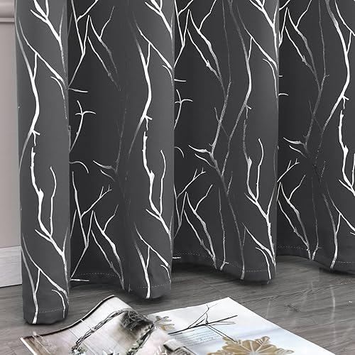 Miniatura 6 de SMILE WEAVER Cortinas opacas grises de 84 pulgadas de largo para dormitorio con ojales, cortinas opacas para oscurecer la habitación, cortinas con