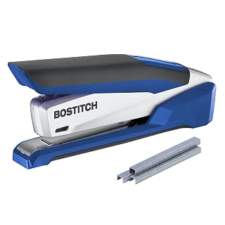 Bostitch Office InPower Spring-Powered Premium Desktop Stapler - One Finger, No Effort, Blue/Silver (1118) - Amazon product rated Grade A