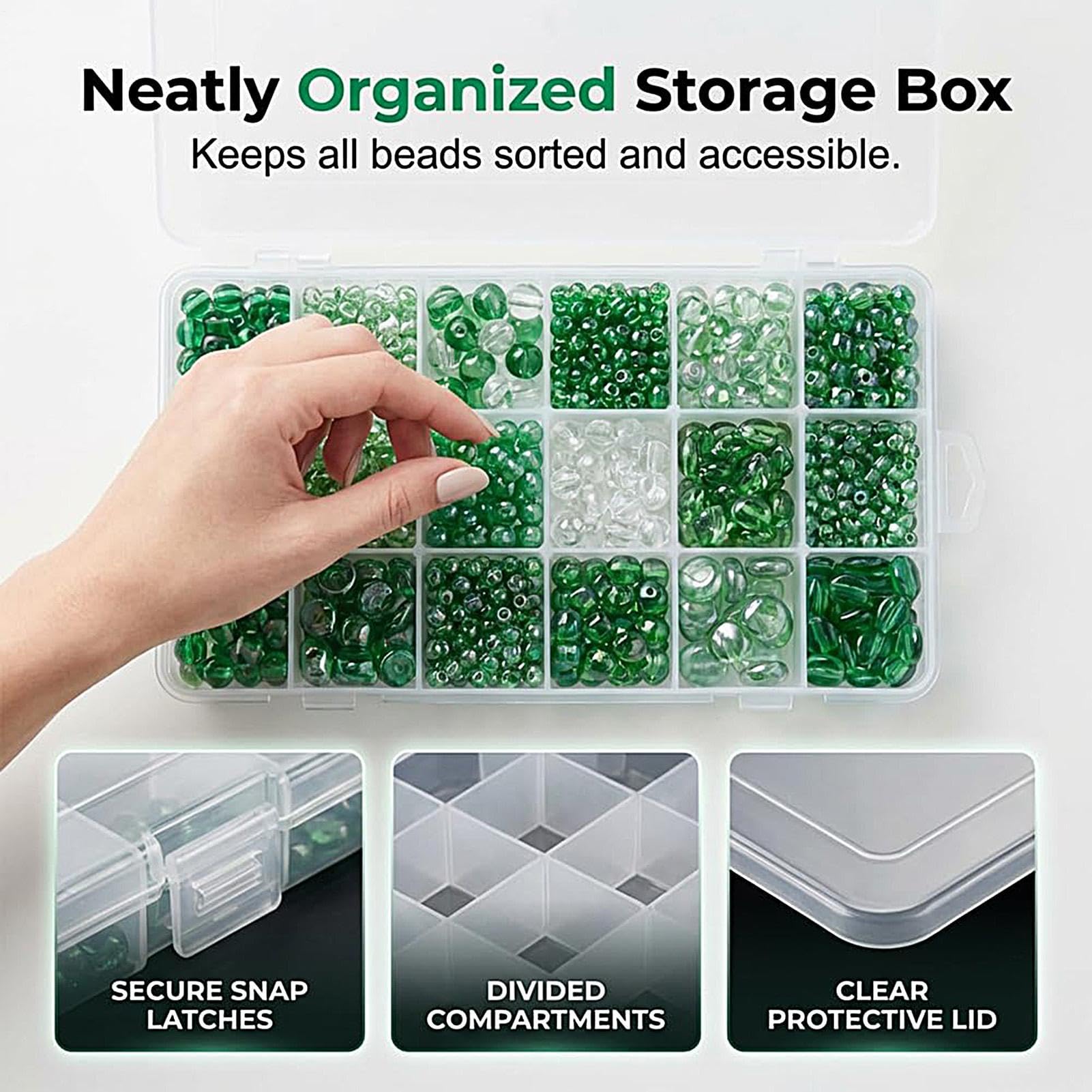 Kit de en Perles de Verre Set de Perles DIY
