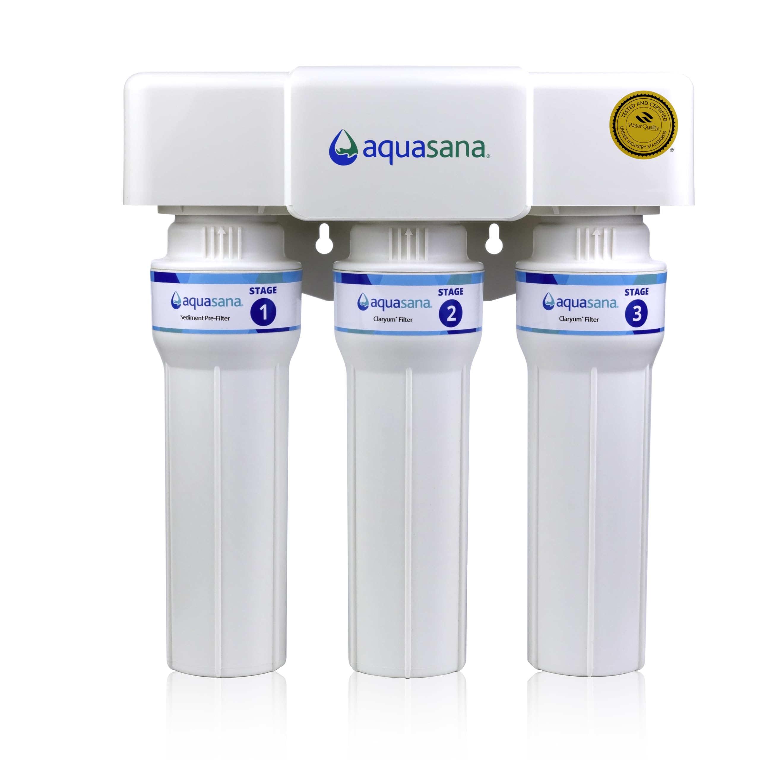 Photo 1 of Aquasana Under Sink Water Filter | 3-Stage Max Flow Filtration | Reduces up to 99.99% of 78 Contaminants - PFAS, Lead, Chlorine, Cysts, & More | Under Counter Drinking Water Filter | AQ-6300M-NF