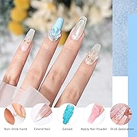 Vista 2 de Constructor de gel sólido para uñas, 1.76 oz de gran capacidad, transparente, antiadherente, 3D, para arte de uñas, extensión de uñas, gel duro