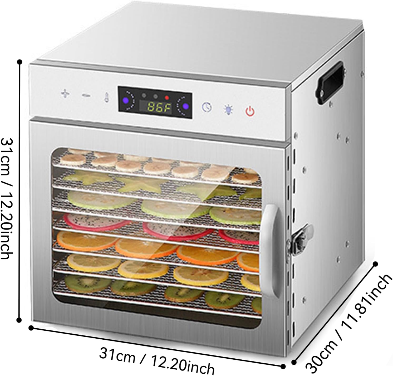 Food Freeze Dryer Machine 400W, 6-18 Layer Dehydrator for Vegetables, Meat & Fruits, Temp 35-90℃, Timer Control, High-Efficiency Food Preservation